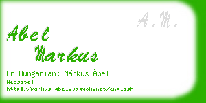 abel markus business card